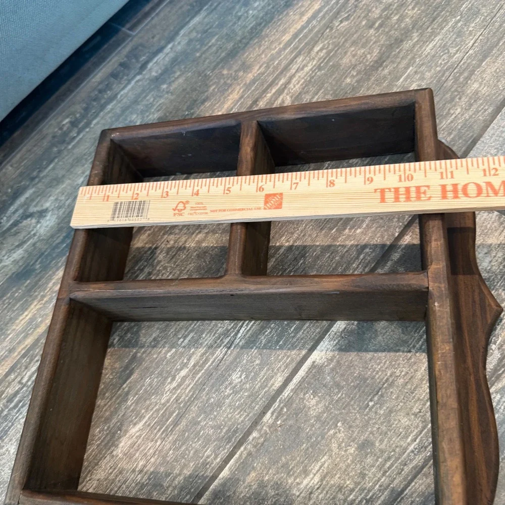 Vintage Wood Cottagecore Shadow Box Wall Shelf Small Brown Curio Display Case